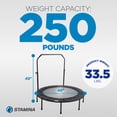 thumbnail image 4 of Stamina inMotion 48" Round Fitness Trampoline with Adjustable Handlebars, Black, 4 of 16