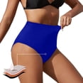 thumbnail image 3 of Women's Black High Waisted Bikini Bottoms Retro Basic Full Coverage Swimsuit Mid Waist Bathing Suit Bottom, 3 of 3