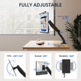 thumbnail image 2 of FlexiSpot Support de Moniteur Simple pour Bureau, Ressort Ajustable, Support de Moniteur Vesa avec Pince en C pour Écrans d'Ordinateur de 17 à 30 Pouces, Bras de Moniteur Robuste, Supporte jusqu'à 3,3 à 11 Lb, 2 of 5