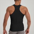 thumbnail image 4 of hoksml Men's Solid Color Ribbed Tank High Elasticity Sports Running Pullover Round Neck Fitness Shoulder Strap Muscular Man Tank Top 2025 Summer Clearance, 4 of 4
