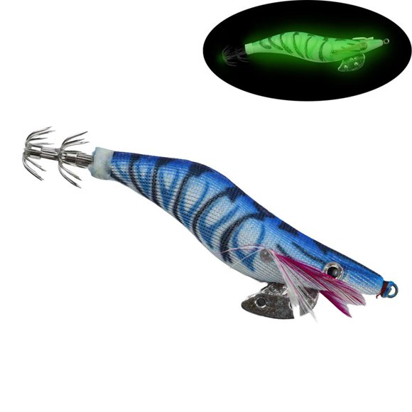 Leurres de Pêche Calmar Lumineux 8 cm 10 cm 12 cm Multicolores - Yeux Holographiques 3D avec Revêtement Fluorescent pour la Pêche en Eau Salée de Nuit et de Jour