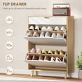 thumbnail image 4 of HOMCOM Armoire à Chaussures Étroite Armoire de Rangement pour Chaussures avec 2 Tiroirs Basculants, Blanc, 4 of 10
