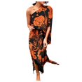 thumbnail image 2 of Mode Printemps 2023 pour Femmes Robe Moulante à une Épaule Froncée Aguichant Ajustée pour Cocktail, 2 of 5