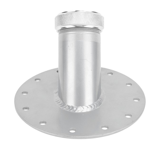 45 Degree Fuel Cell Filler Neck with 12 Bolt Steel Base Aluminum Cap 1.5in Inner Diameter