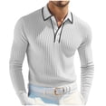thumbnail image 2 of BLCHUNen Chandails d'Automne pour Hommes Légers à Enfiler Col Rabattu Coupe Ajustée Décontractés d'Entraînement Sport Manches Longues, 2 of 7