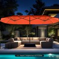 thumbnail image 4 of Costway 15.5 FT Extra-Large Patio Umbrella with LED Solar Lights & 12 Heavy-Duty Ribs Orange, 4 of 10