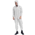 thumbnail image 2 of Sxiwei Mens One Piece Work Coveralls Jumpsuits Long Sleeves Front Zipper Mechanics Body Suits White L, 2 of 8