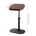 thumbnail image 2 of Neinkie C Shaped End Table, Adjustable Height Skinny Side Table, 360 Degree Swivel TV Tray Table, Night Stand with 2-Tier Storage Shelf, Reversible Couch Table (Brown), 2 of 8