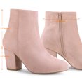 thumbnail image 4 of Unique Bargains Women's Side Zipper Block Heel Ankle Boots, 4 of 6