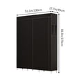 thumbnail image 3 of Black Dustproof Closet Wardrobe Multifunctional Fabric Storage Cabinet Assembly Organizer For Home Bedroom Portable Space Saving Storage Solution Easy Setup W-865 Black, 3 of 6