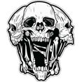 thumbnail image 1 of 5" Skull Motorcycle Vinyl Sticker, 1 of 1