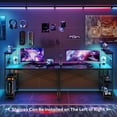 thumbnail image 4 of Bestier 52 inch Gaming Computer Desk with LED Lights & Shelves Adults, Black, 4 of 10