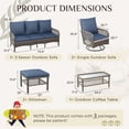 thumbnail image 2 of AECOJOY 2-Piece Rattan Patio Conversation Set with 2 High-Back Swivel Rocking Chairs, Dark Blue, 2 of 5