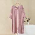 thumbnail image 2 of Amzcrzy Chemise de Nuit Grande Taille pour Femmes Manches Courtes Chemises de Nuit en Dentelle Robe de Nuit Boutonnée Robe de Pyjama Décontractée m-4TG, 2 of 4