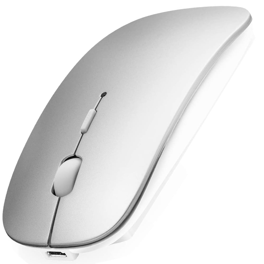 Bluetooth Mouse for Laptop/iPad/iPhone/Mac(iOS13.1.2 and above) / Android PC/Computer, Rechargeable Noiseless Mini Wireless Mouse for Windows/Linux/Mac