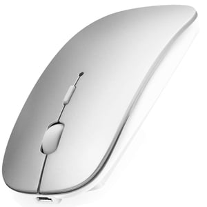 Bluetooth Mouse for Laptop/iPad/iPhone/Mac(iOS13.1.2 and above) / Android PC/Computer, Rechargeable Noiseless Mini Wireless Mouse for Windows/Linux/Mac