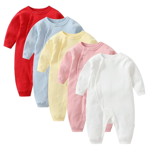 Baby Boys Romper Jumpsuit 100% Organic Cotton One-Piece Coverall Infant Girls Onesies Cotton Jumpsuit Outfit Clothes 0-24 Months