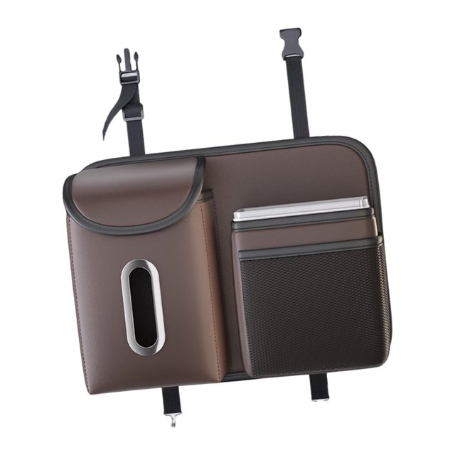 HILABEE Car Organizer for Back Seat Multi Pockets Travel Accessories for Bottles Brown