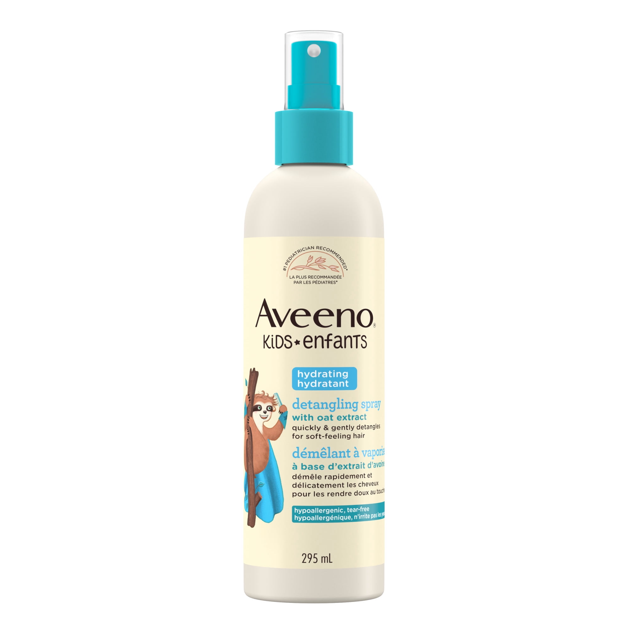 Aveeno(R) Kids Hydrating Detangling Spray with Oat Extract, Quickly & Gently Detangles Kids' Hair, Tear-Free & Suitable for Skin & Scalp, Light Fragrance, Hypoallergenic