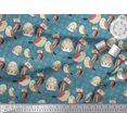 thumbnail image 2 of Soimoi Modal Satin Fabric Floral & Owl Cartoon Printed Craft Fabric by The Yard 42 Inch Wide, 2 of 3