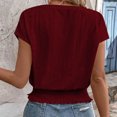 thumbnail image 4 of Pisexur Hauts d'Été pour Femmes, Hauts pour Femmes, Mode Printemps/été Décontractée Ample Col Rond Manches Courtes Hauts pour Dames Vin, 2TG, 4 of 6