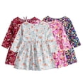 thumbnail image 1 of Bébé Filles Casual Robes Nouveau-Né Robe Florale Confortable Classique Manches Longues pour 5-6 Ans, 1 of 6