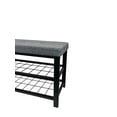 thumbnail image 2 of Nola Home Shoe Bench with Storage, 2-Tier Shoe Rack Padded Seat and Metal Frame, Grey, 2 of 6