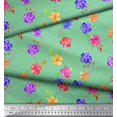 thumbnail image 2 of Soimoi polyester Crepe Fabric Dot,Leaves & Periwinkle Floral Print Fabric by Yard 52 Inch Wide, 2 of 3
