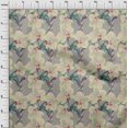 thumbnail image 3 of oneOone Silk Tabby Fabric Leaves & Orchids Floral Print Sewing Fabric BTY 42 Inches Wide, 3 of 4