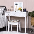 thumbnail image 3 of Costway Vanity Dressing Table Set w/Flip Top Mirror 3 Drawers 7 Compartments Makeup Desk, 3 of 10