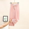 thumbnail image 2 of Dealovy Girls Pants Drawstring High Waisted Lounge Pants Wide Leg Casual Loose Fitted Trousers with Pockets, 2 of 6