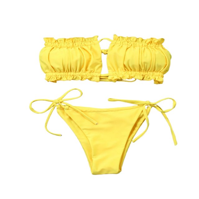 Ensembles de Maillots de Bain pour Femmes Soutien-gorge Triangle Sans Bretelles