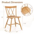 thumbnail image 3 of Costway Dining Chairs Set of 2 Farmhouse Kitchen Chair with Rubber Wood Frame,, 3 of 10