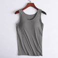 thumbnail image 2 of UPPADA Débardeurs pour Femmes en Modal Rembourré avec Soutien-Gorge Intégré, Col Rond, Camisole Sans Manches avec Soutien-Gorge Sans Armatures, Chandails Décontractés Ajustés, T-Shirt, Grande Taille, Hauts Confortables, Débardeur pour Femmes Coupe Ample Gris, G, 2 of 7