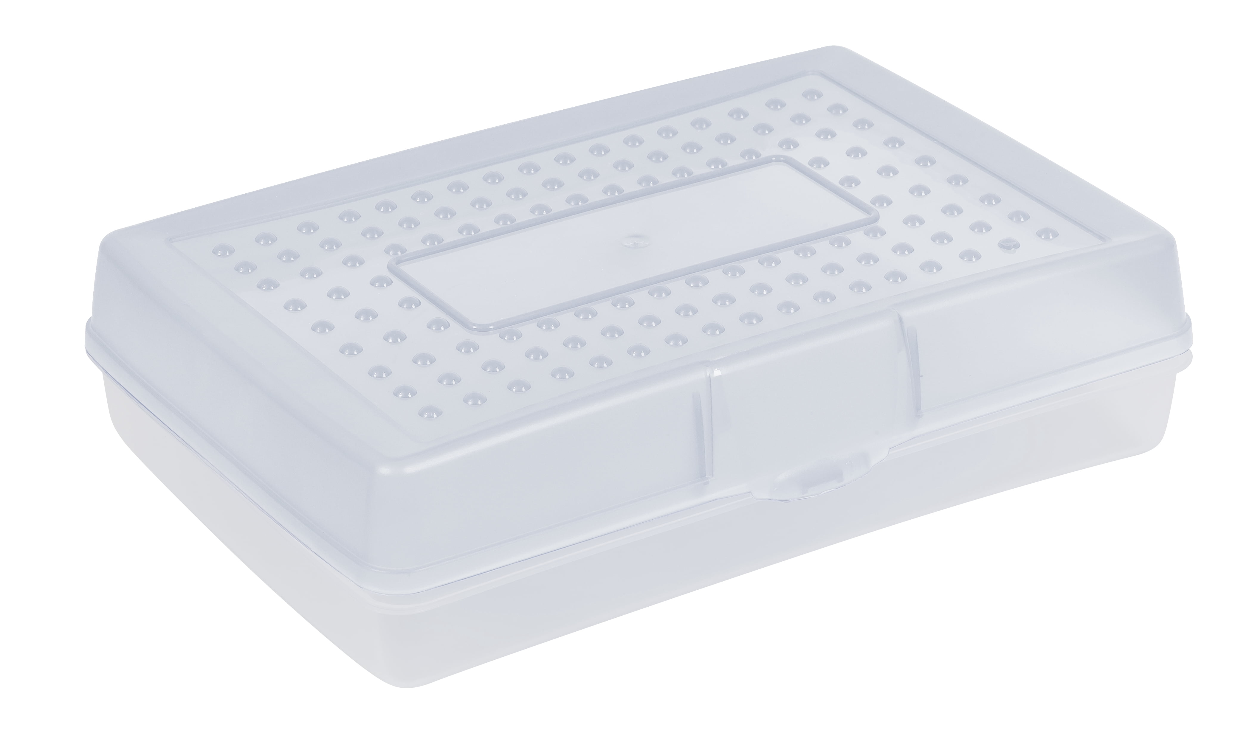 Storex Standard Plastic Pencil Box for Elementary School, 8.4 x 5.6 2.5 in, Clear, 1 Count