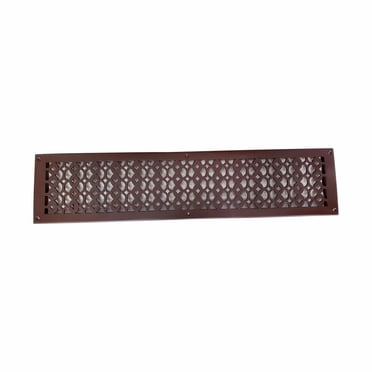 Grille à Retour d'Air 6′′ x 30′′ avec Plaque avant 7-1/4′′ x 31-1/2′′ – Couvercle de Ventilation CVC Décoratif Motif Tudor Champignon, Aluminium Coulé, Revêtement en Poudre Repeintable pour Mur Plafond Plancher Retour d'Air Froid (VR100)