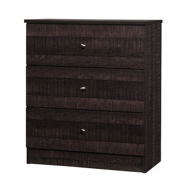 Baxton Studio Commode de Rangement Moderne et Contemporaine en Bois Brun Espresso à 3 Tiroirs Decon