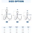 thumbnail image 4 of BLUEWING 7X Treble Hooks 5pcs Needle Point Hooks Fishing Hooks High Carbon Steel Hooks Extra Sharp Fish Hooks for Freshwater Saltwater Fishing, Size 3/0, 4 of 7