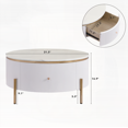 thumbnail image 4 of Table Basse MDF : Design Contemporain, Dessus en Marbre, Pieds Dorés et Espace de Rangement Ample, 4 of 18