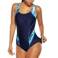 thumbnail image 4 of Women's Sport One Piece Swimsuit Racerback Competitive Athletic Swimwear Bathing Suits, 4 of 7