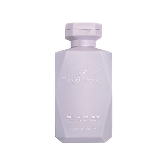 Goldie Locks Brilliant Blonde Purple Shampoo for Blonde, Lightened, Grey Hair & Extensions, Brightens, Tones, Eliminates Brass, Sulfate-Free, Nourishing, Moisturizing, C