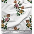 thumbnail image 1 of Soimoi Modal Satin Fabric Leaves & Floral Block Print Fabric by Yard 42 Inch Wide, 1 of 3
