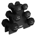 thumbnail image 1 of HolaHatha 2, 3, and 5 Pound Neoprene Dumbbell Free Weight Set with Rack, 1 of 9