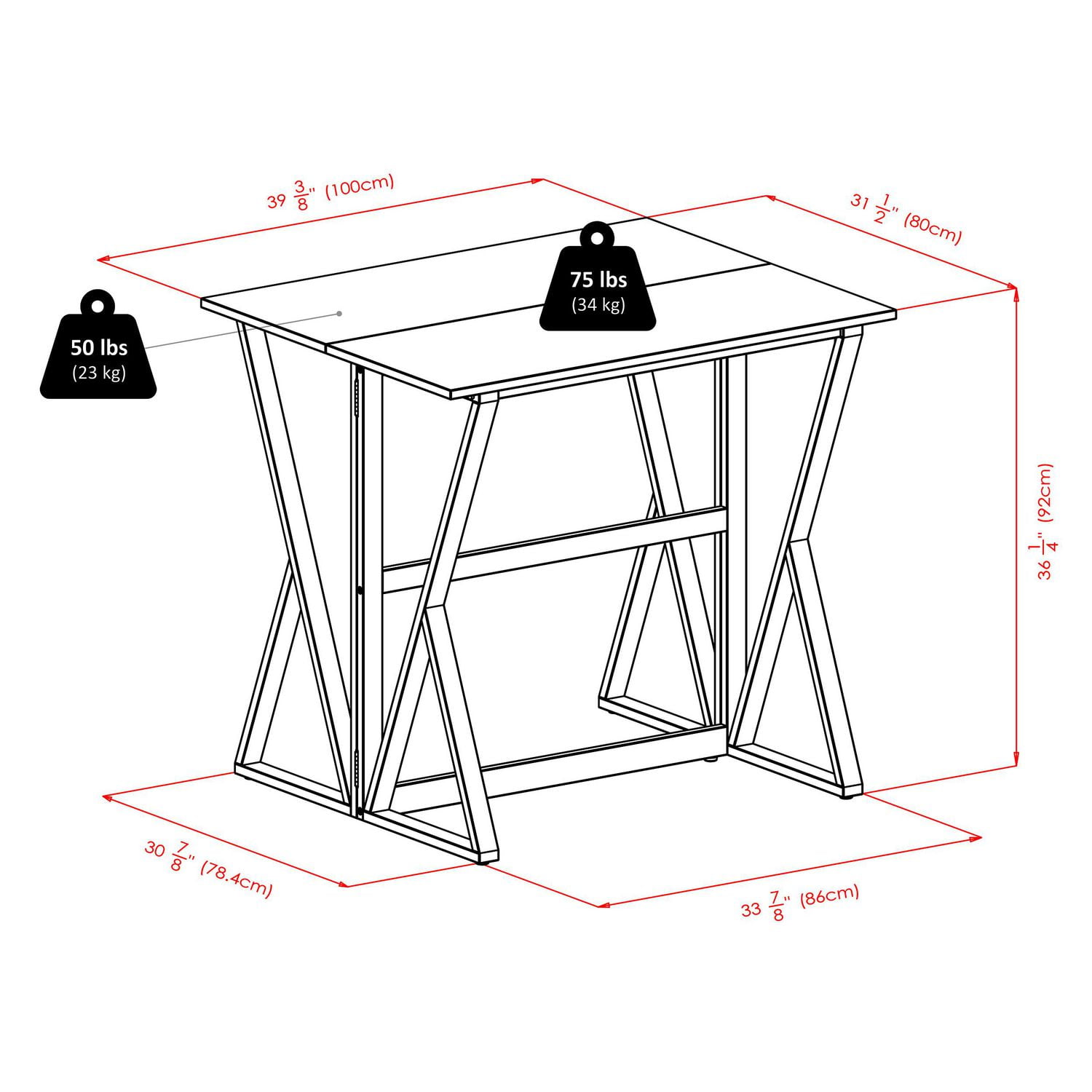 Table haute à abattant 3 pièces Harrington, 2 tabourets ronds à siège rembourré de Winsome, 24 po - 94302