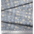 thumbnail image 3 of Soimoi Blue Cotton Poplin Fabric Check & Floral Fabric Prints by Yard 42 Inch Wide, 3 of 3