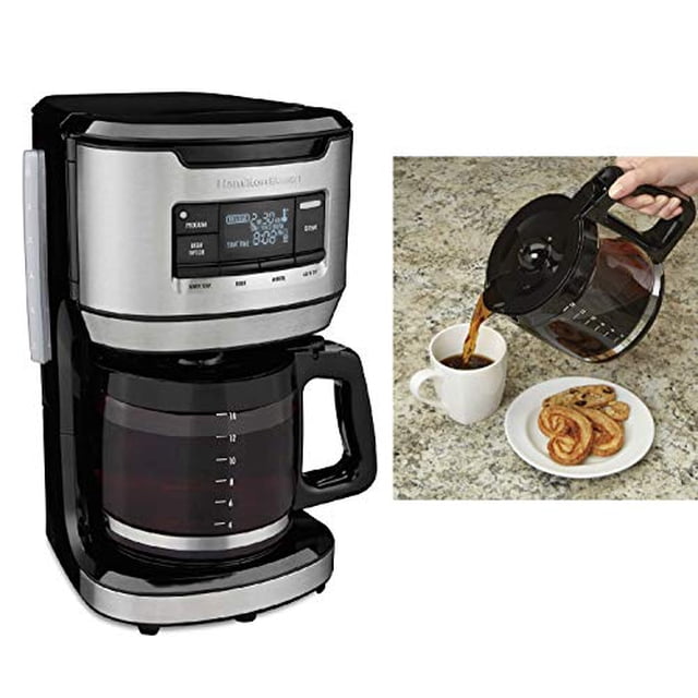 Hamilton Beach Programmable FrontFill Coffee Maker, Extra-Large 14 Cup Capacity, Black/Stainless (46392)