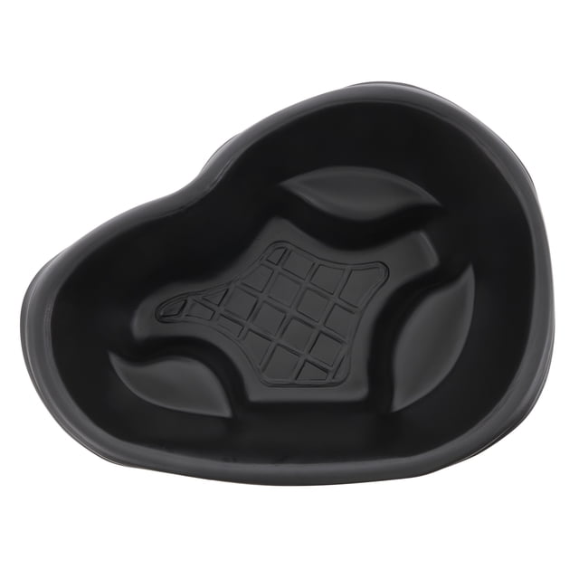 Algreen Rigid Plastic Pond Liner, 33 Gallon Base Accessory for Backyard Ponds - Avonlea. A black, preformed rigid pond liner with a flat base and built-in shelves for plants and decorative items. Made from recycled plastic, it is safe for fish and aquatic plants. Dimensions are 36 x 26 x 12 inches, with a 33-gallon capacity. Lightweight and easy to install, suitable for creating serene backyard ponds.