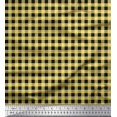 thumbnail image 1 of Soimoi Yellow polyester Crepe Fabric Check Check Print Fabric by Yard 52 Inch Wide, 1 of 4