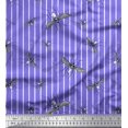 thumbnail image 1 of Soimoi Purple Rayon Fabric Stripe & Mosquito Insects Decor Fabric Printed Yard 42 Inch Wide, 1 of 1