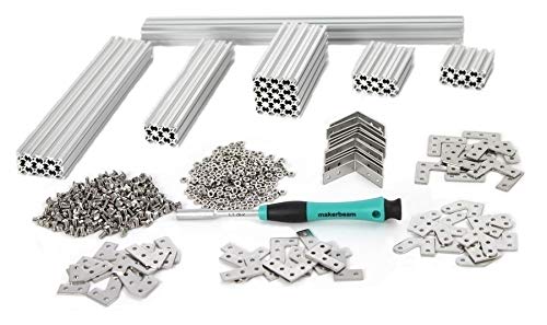 MakerBeam Regular Starter Kit Clear anodized including beams, brackets, nuts and bolts